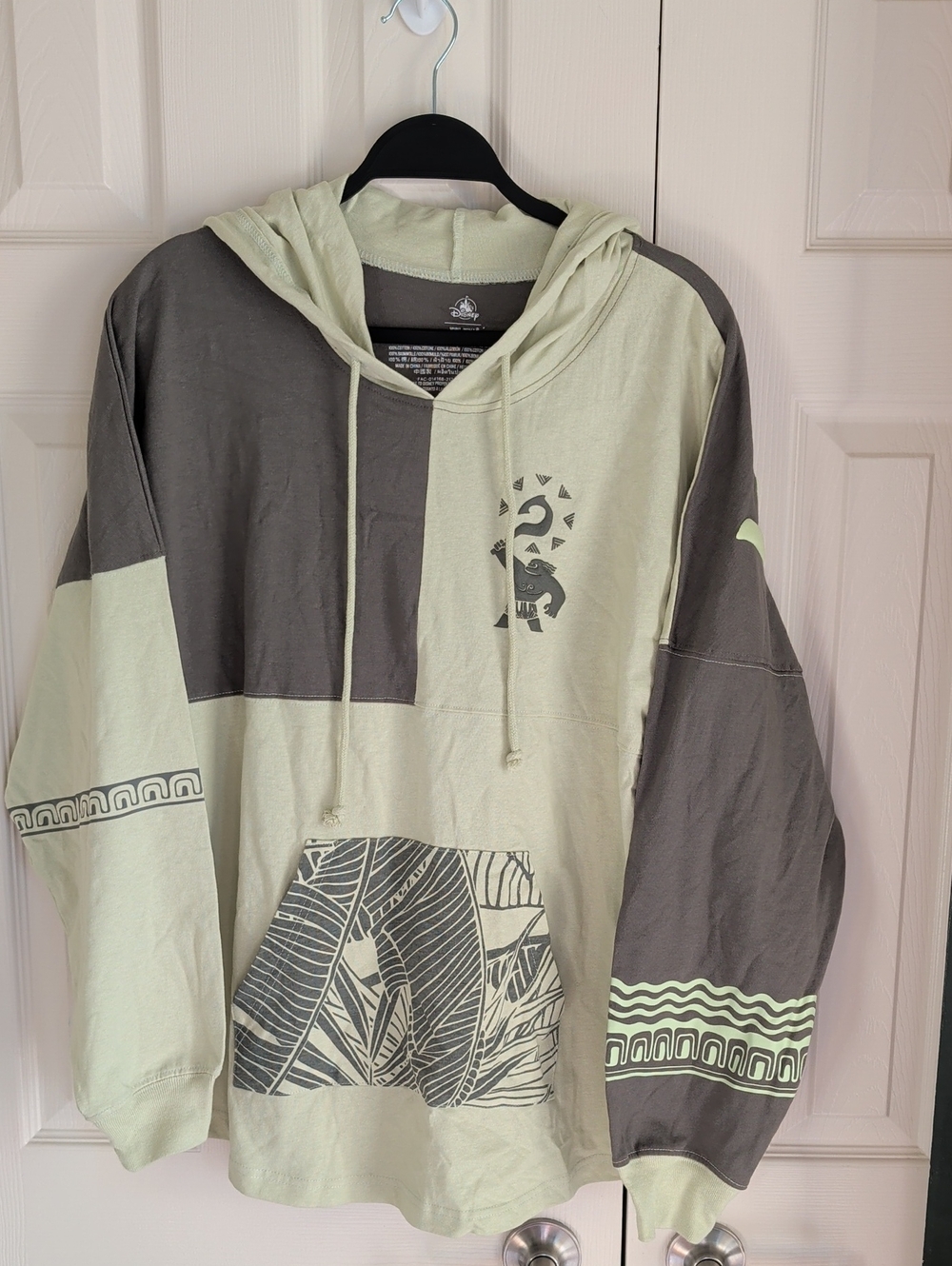 Disney Spirit Jersey Wayfinder Sage Green & Charcoal Colorblock Hooded Shirt